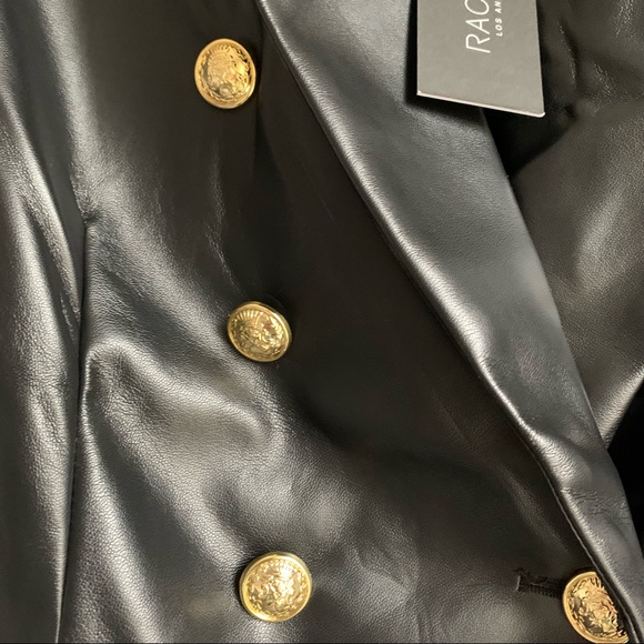 Rachel Zoe Leather Black Blazer Blogger Fav - Picture 6 of 7